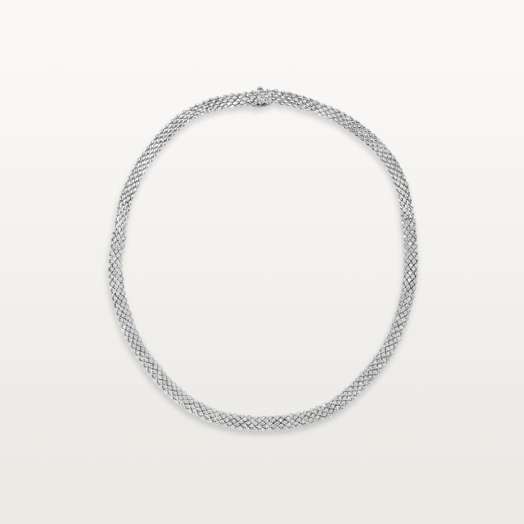 COLLIER RIVIÈRE LES KLASSIQUES, LARGE MODÈLE EN SERTI GRAIN